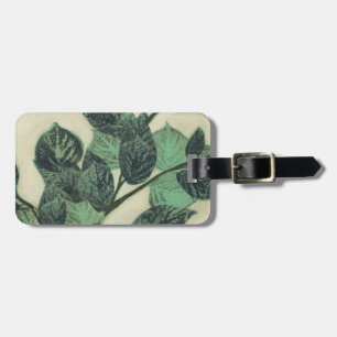 Leaves and Branches on Cream Background Luggage Tag