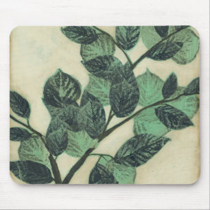 Leaves and Branches on Cream Background Mouse Mat