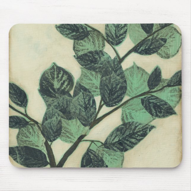Leaves and Branches on Cream Background Mouse Mat (Front)