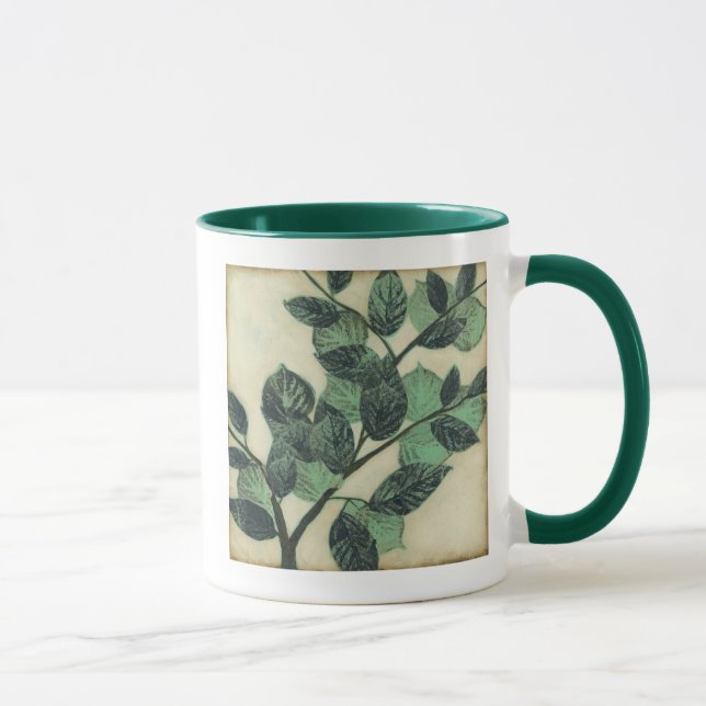 Leaves and Branches on Cream Background Mug (Right)