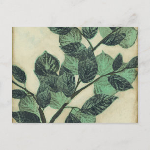 Leaves and Branches on Cream Background Postcard