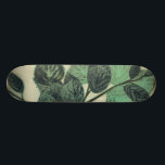 Leaves and Branches on Cream Background Skateboard<br><div class="desc">Vibrant green leaves and branches rest on a cream background in this print by Jennifer Goldberger. As the season change the colours on these leaves stay the same,  bringing a little consistency into your life.</div>