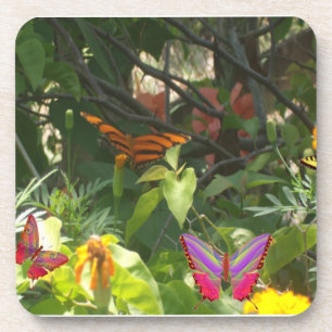 Leaves and Butterflies Cork Coaster