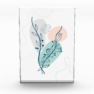 Leaves and flower background photo block