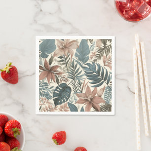 leaves and flowers napkin