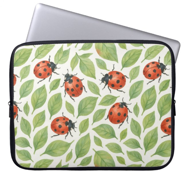 Leaves and Ladybugs  Laptop Sleeve (Front)