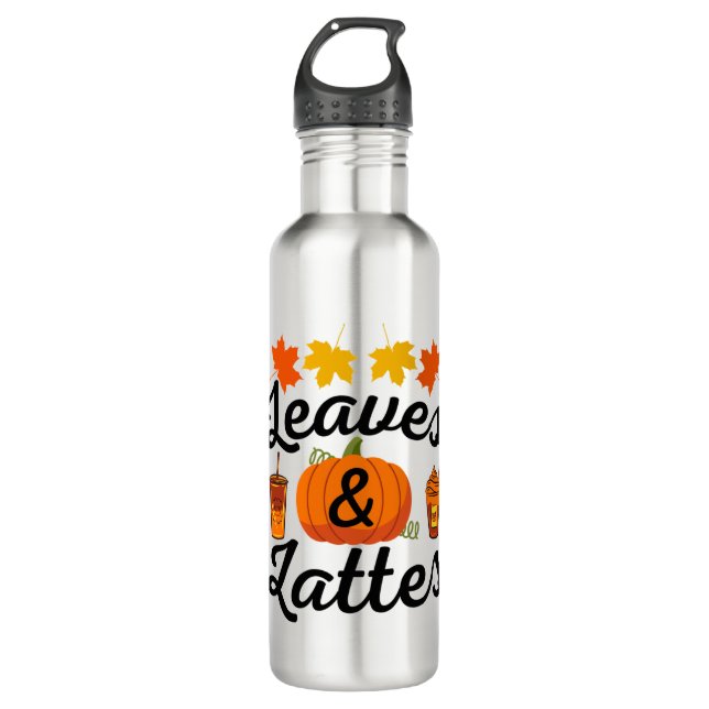 Leaves And Latte Fall Autumn 710 Ml Water Bottle (Front)