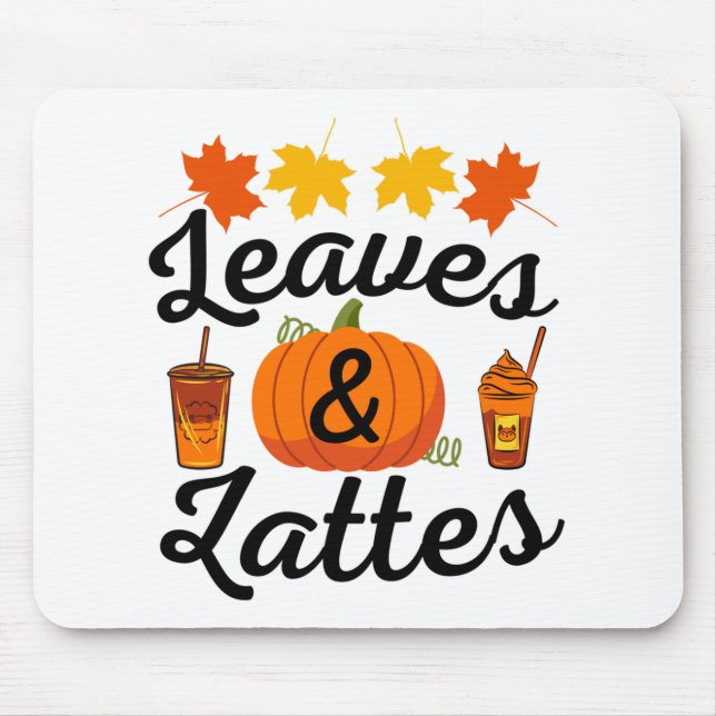 Leaves And Latte Fall Autumn Mouse Mat (Front)