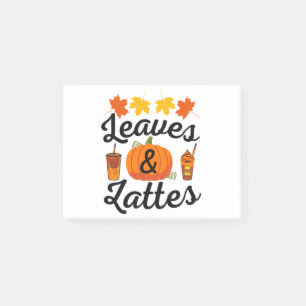 Leaves And Latte Fall Autumn Post-it Notes