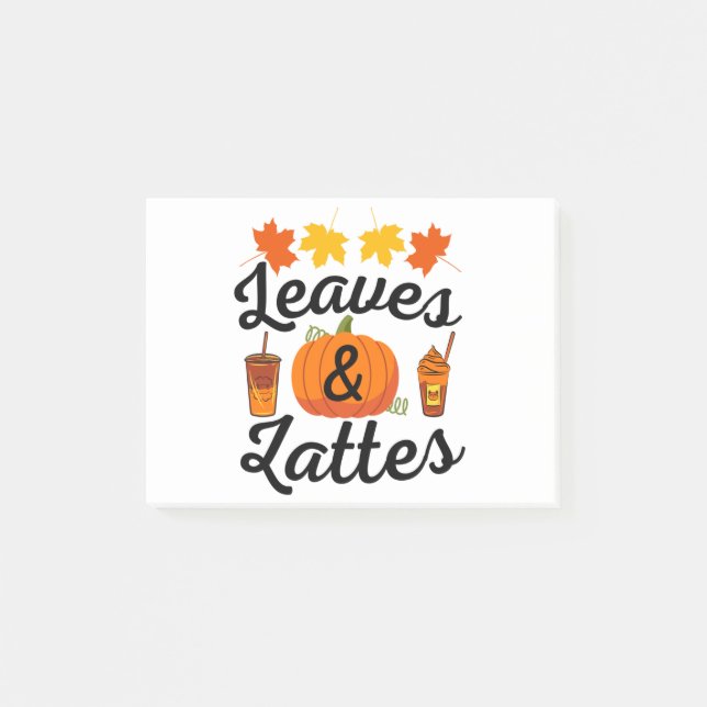 Leaves And Latte Fall Autumn Post-it Notes (Front)