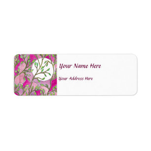 Leaves and Moon - Pink Watercolors