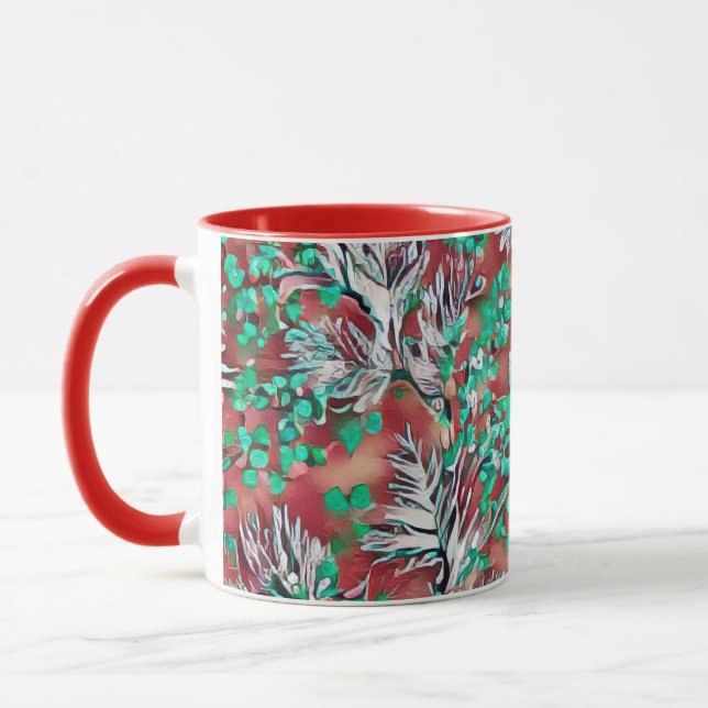 Leaves and plants - Modern pattern design Mug (Left)