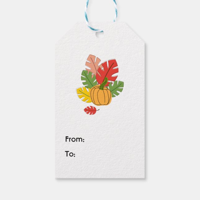 Leaves and Pumpkins Gift Tags (Back)