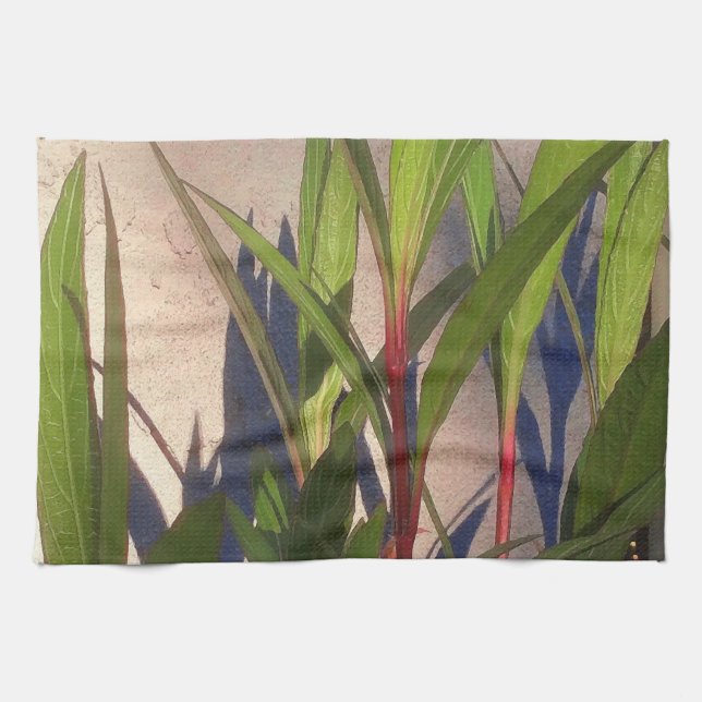 Leaves and Shadows Tea Towel (Horizontal)