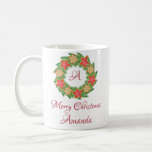 Leaves and star cookies christmas coffee mug