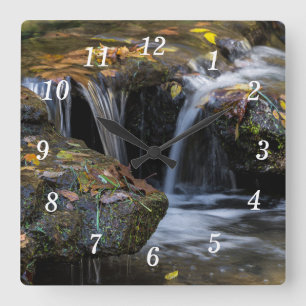Leaves And Waterfalls Wall Clock