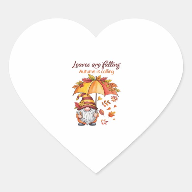 Leaves Are Falling Autumn Calling Classic T-Shirt. Heart Sticker (Front)