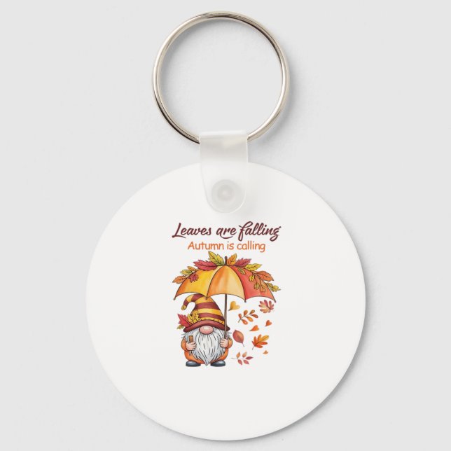 Leaves Are Falling Autumn Calling Classic T-Shirt. Key Ring (Front)