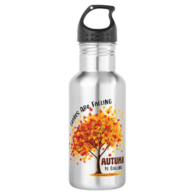 Leaves Are Falling, Autumn Is Calling – Cosy Fall  532 Ml Water Bottle (Front)