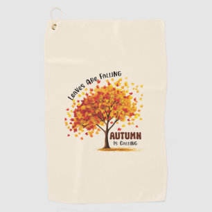 Leaves Are Falling, Autumn Is Calling – Cosy Fall Golf Towel