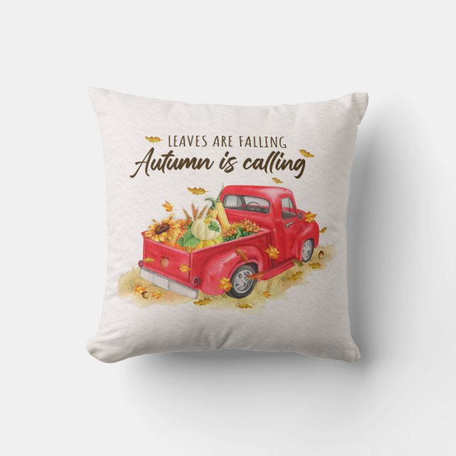 Leaves are falling Autumn is calling throw pillow (Front)