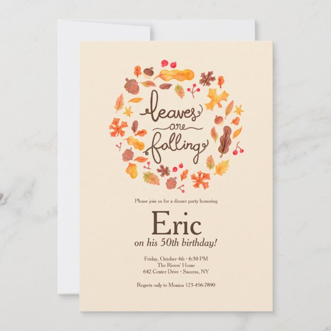 Leaves Are Falling  Invitation (Front)