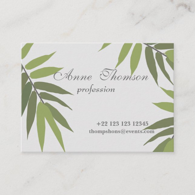 Leaves Artistic Elegant Business Card (Front)