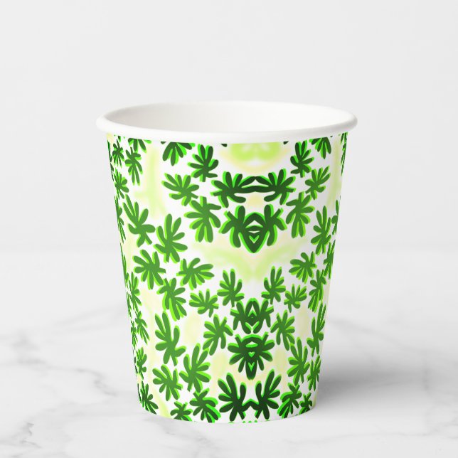 leaves background  paper cups (Front)