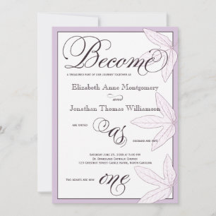 Leaves Become as One Christian Wedding Invitation