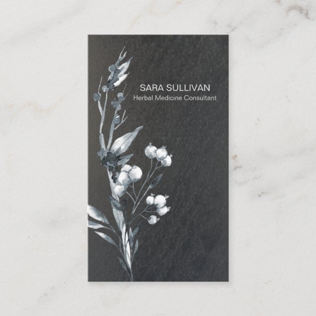 Leaves Berries Herbal Medicine Herbs Business Card (Front)