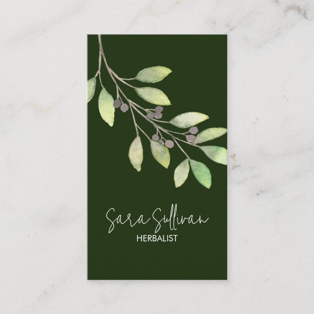 Leaves Berries Herbal Medicine Herbs Business Card (Front)