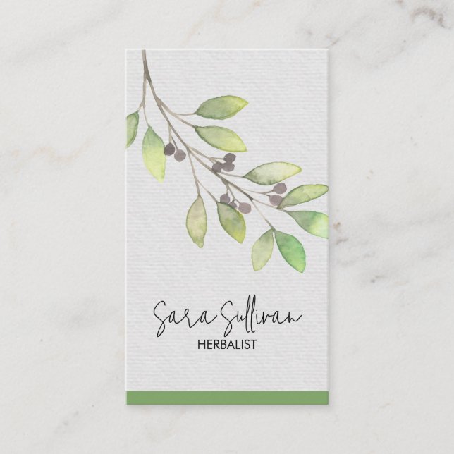 Leaves Berries Herbal Medicine Herbs Business Card (Front)