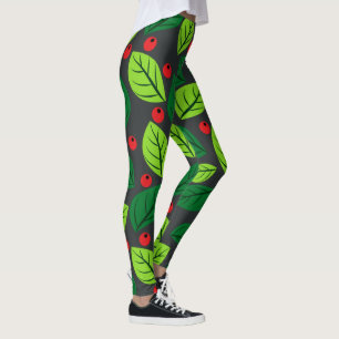 "Leaves & Berries" Pattern  Leggings
