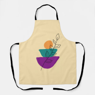 Leaves boho illustration  apron