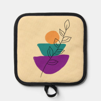 Leaves boho illustration  pot holder