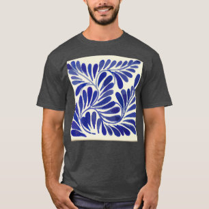 Leaves branch cobalt blue talavera tile clay inter T-Shirt