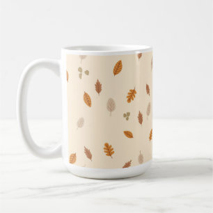 Leaves & Branches Light Autumn Acorns Cream Backgr Coffee Mug