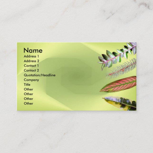 Leaves Business Card (Front)