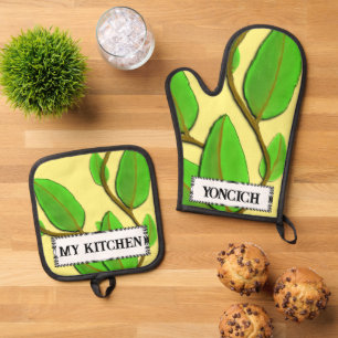 Leaves by Kenneth Yoncich Oven Mitt & Pot Holder Set