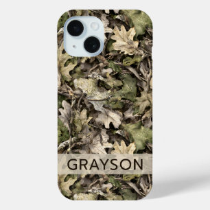 Leaves Camouflage Personalised iPhone 15 Case