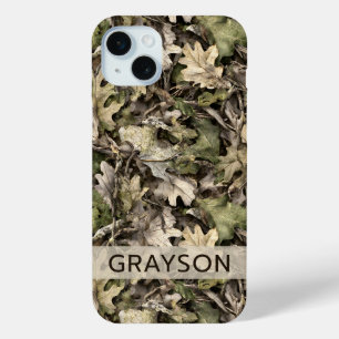 Leaves Camouflage Personalised iPhone 15 Mini Case