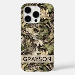Leaves Camouflage Personalised iPhone 16 Pro Case