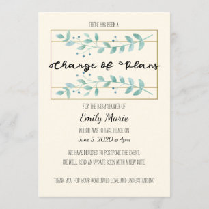 Leaves Change of Plans Baby Shower Card