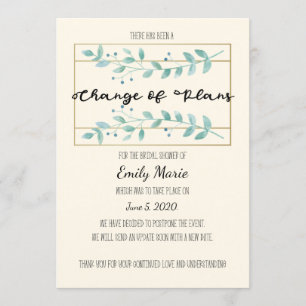 Leaves Change of Plans Bridal Shower Card