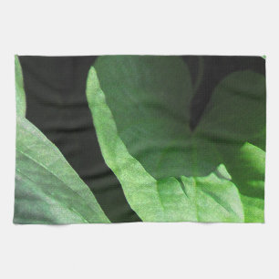 Leaves Closeup in Light and Shadow Tea Towel