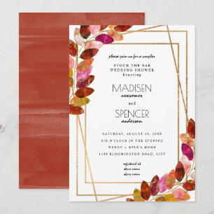 Leaves Couples Stock the Bar wedding shower Invitation