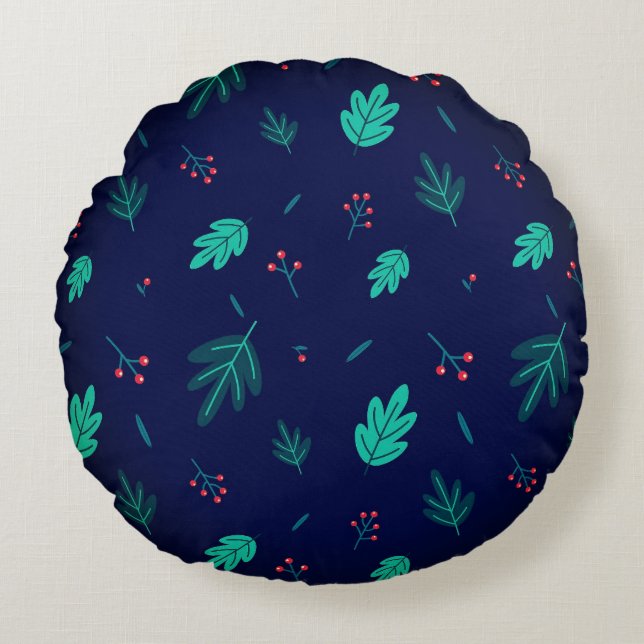 Leaves design round cushion (Front)