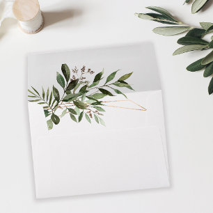 Leaves & Eucalyptus Gold Envelope