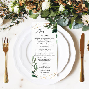 Leaves & Eucalyptus Gold Menu 2