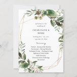 Leaves & Eucalyptus Gold Wedding Ceremony Program Invitation<br><div class="desc">Guide your guests with the order of your ceremony with beautiful Wedding Ceremony Leaves & Eucalyptus Gold Programs.</div>